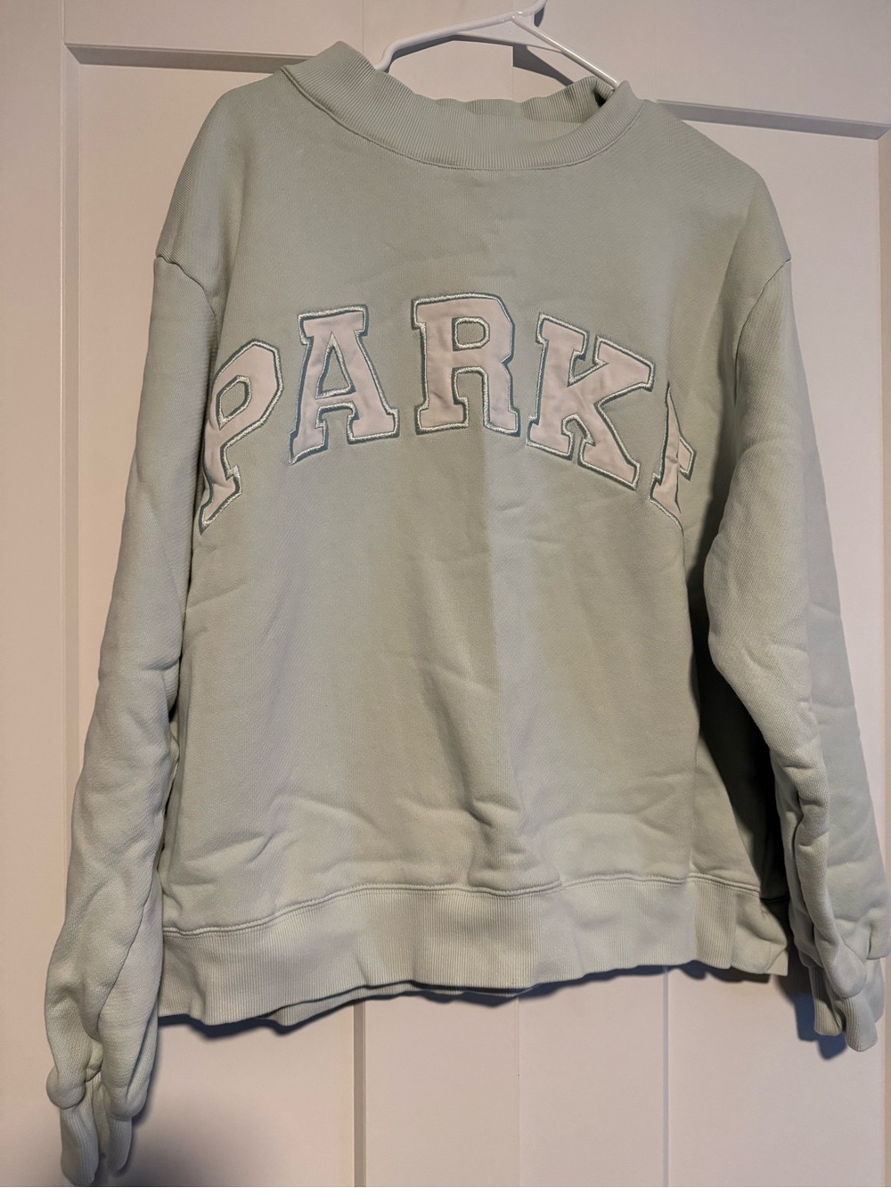 PARKE Seafoam Green Mockneck Sweatshirt Heritage Size L/XL